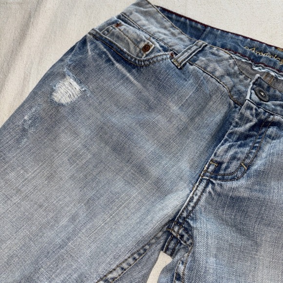 American Eagle‎ Distressed Ankle Jeans Size 8 Light washed Boho - Picture 6 of 9